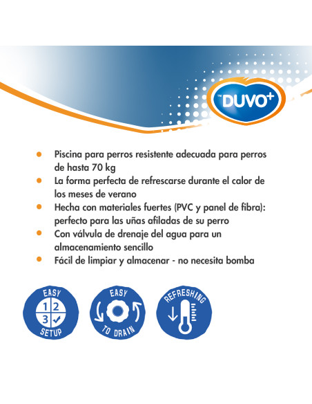 Piscina Plegable para Perros Resistente con Válvula de Drenaje