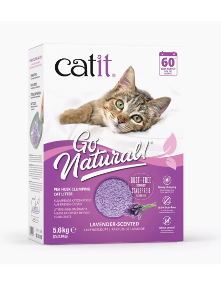 Catit Go Natural! Arena Guisantes, Lavanda 14L