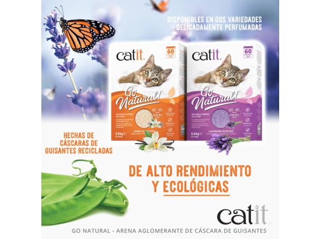 Catit Go Natural! Arena Guisantes, Lavanda 14L