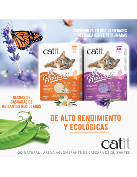 Catit Go Natural! Arena Guisantes, Lavanda 14L