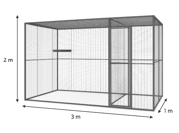 Voladero Loro 3x1 mt Techo de Malla