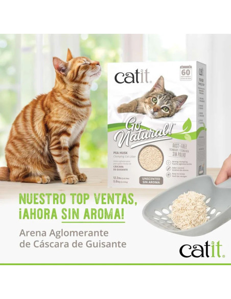 Arena para Gatos Aglomerante de Cáscara de Guisante Catit Go Natural Sin Aroma