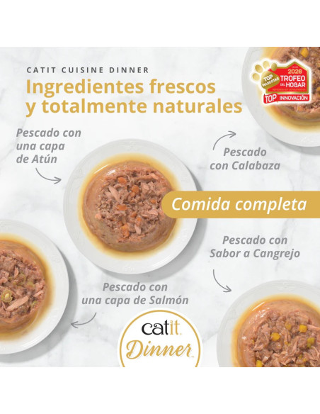 Catit Cuisine Dinner para Gatos | Pack 6 Comida Húmeda