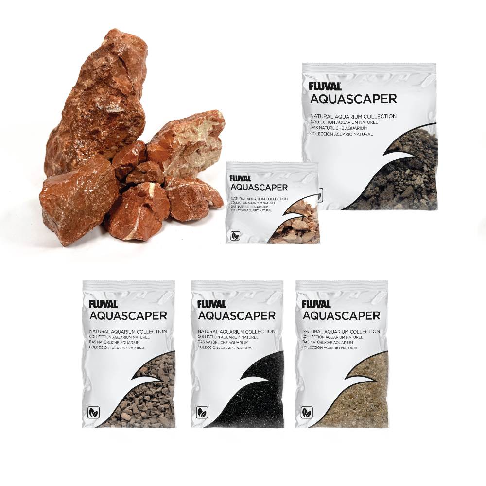 Kit de piedras y grava para acuascaping Fluval - Rojo 21kg
