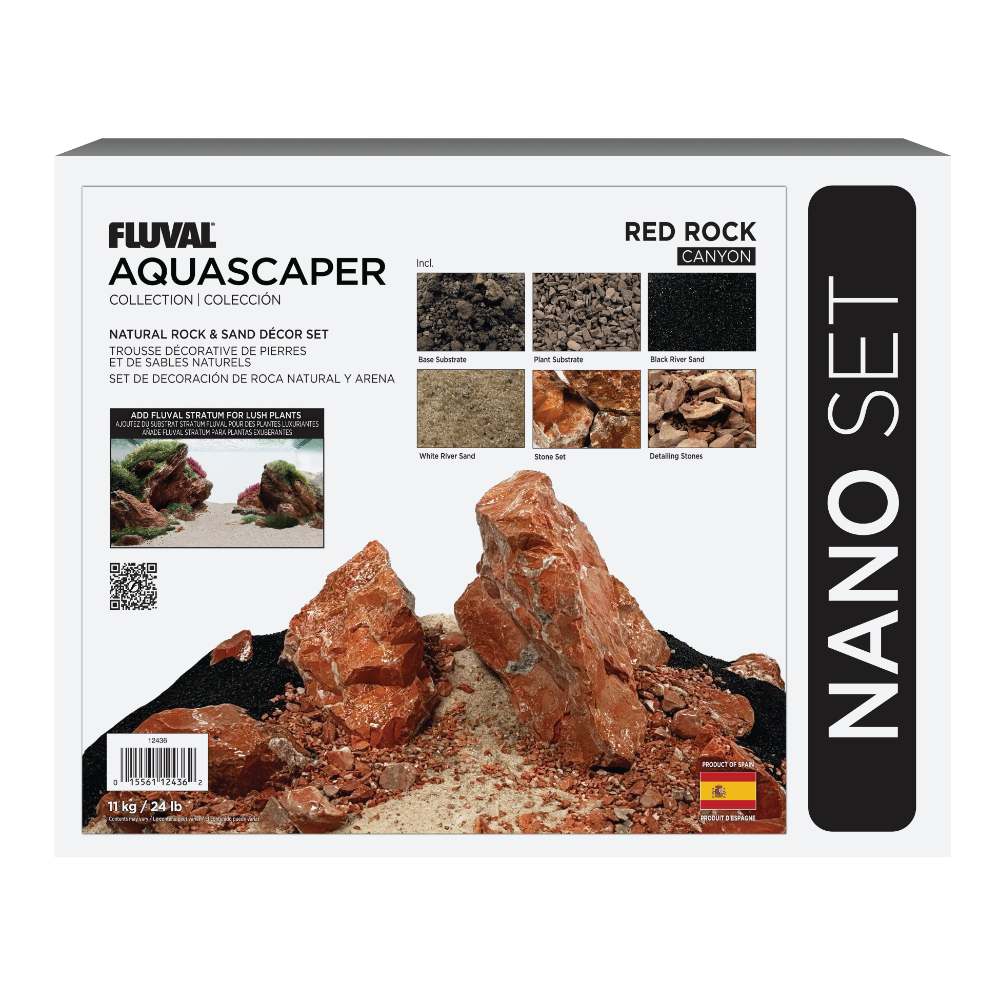 Kit de piedras y grava para acuascaping Fluval - Rojo 21kg