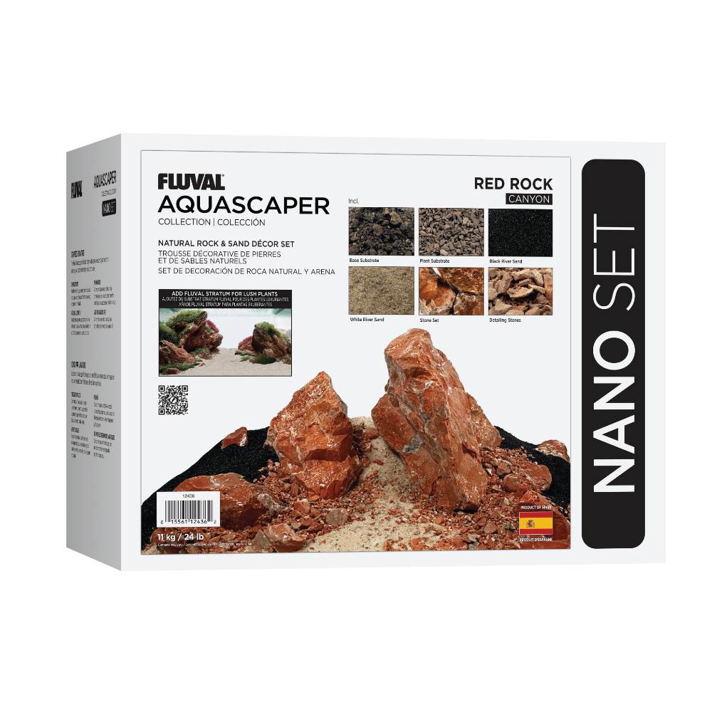 Kit de piedras y grava para acuascaping Fluval - Rojo 21kg