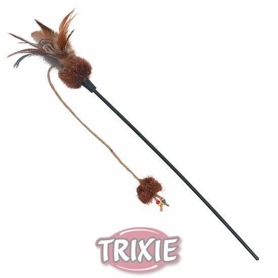 Caña de juego para gatos con mariposa y pelota - Pack de 4 unidades
