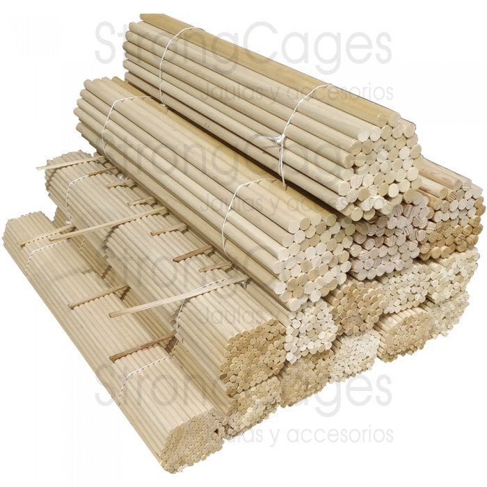 Palo de madera pino para canarios- Pack 15uds