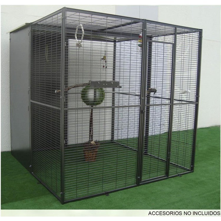 Voladero de Loro 3x2 metros con techo MIx