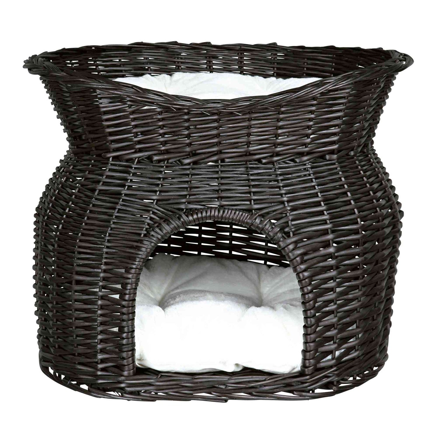 Cueva Mimbre para Gatos con Cama Arriba