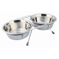 Soporte  con Comederos Acero