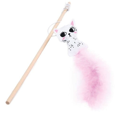 Caña para gatos Gato con plumas