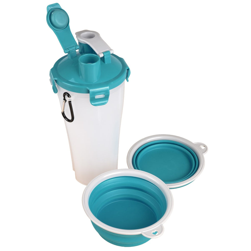 Recipiente De Viaje 2 En 1 Para Comida Y Agua Flamingo Pack 3 uds