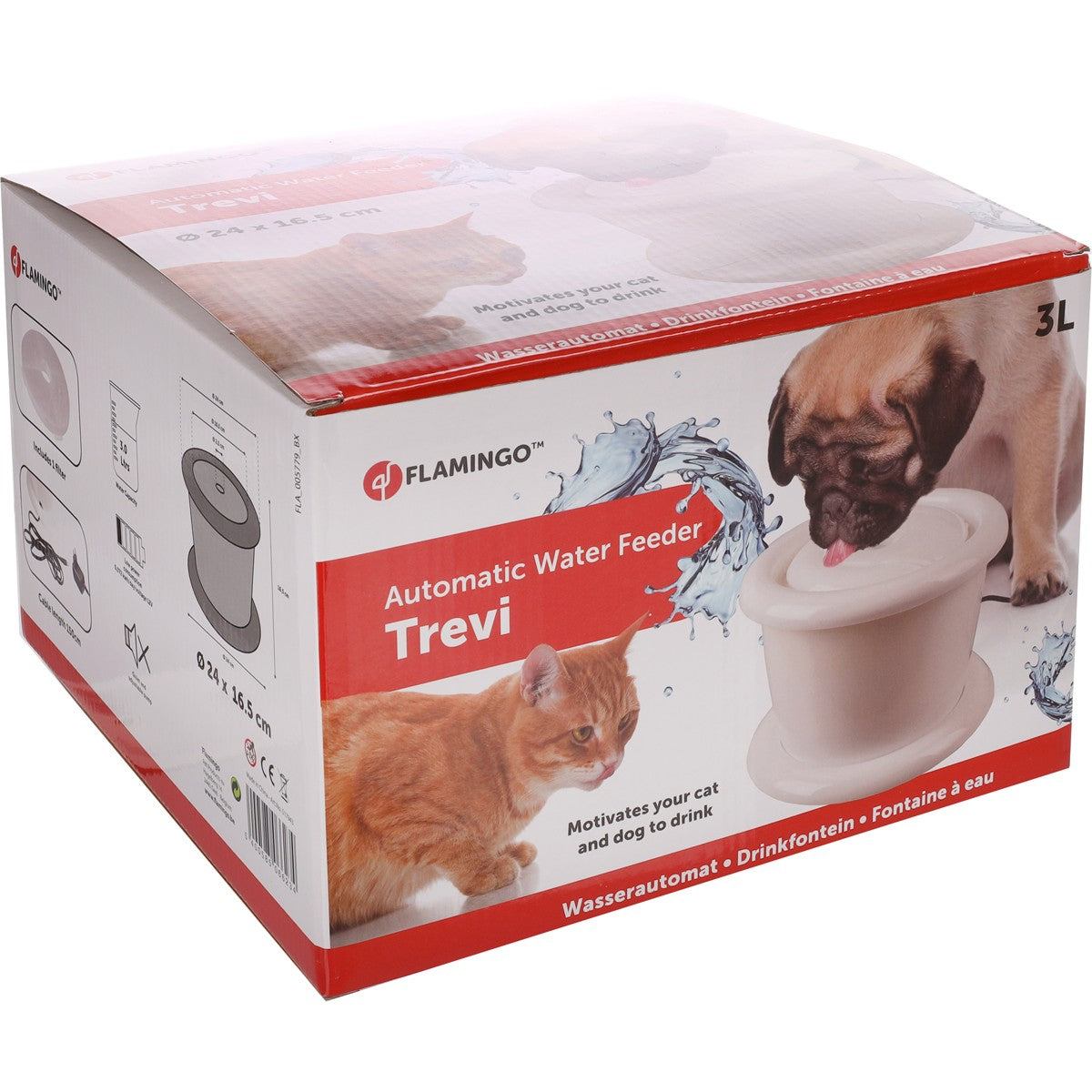 Fuente Para Beber Flamingo Trevi Dog & Cat Blanco
