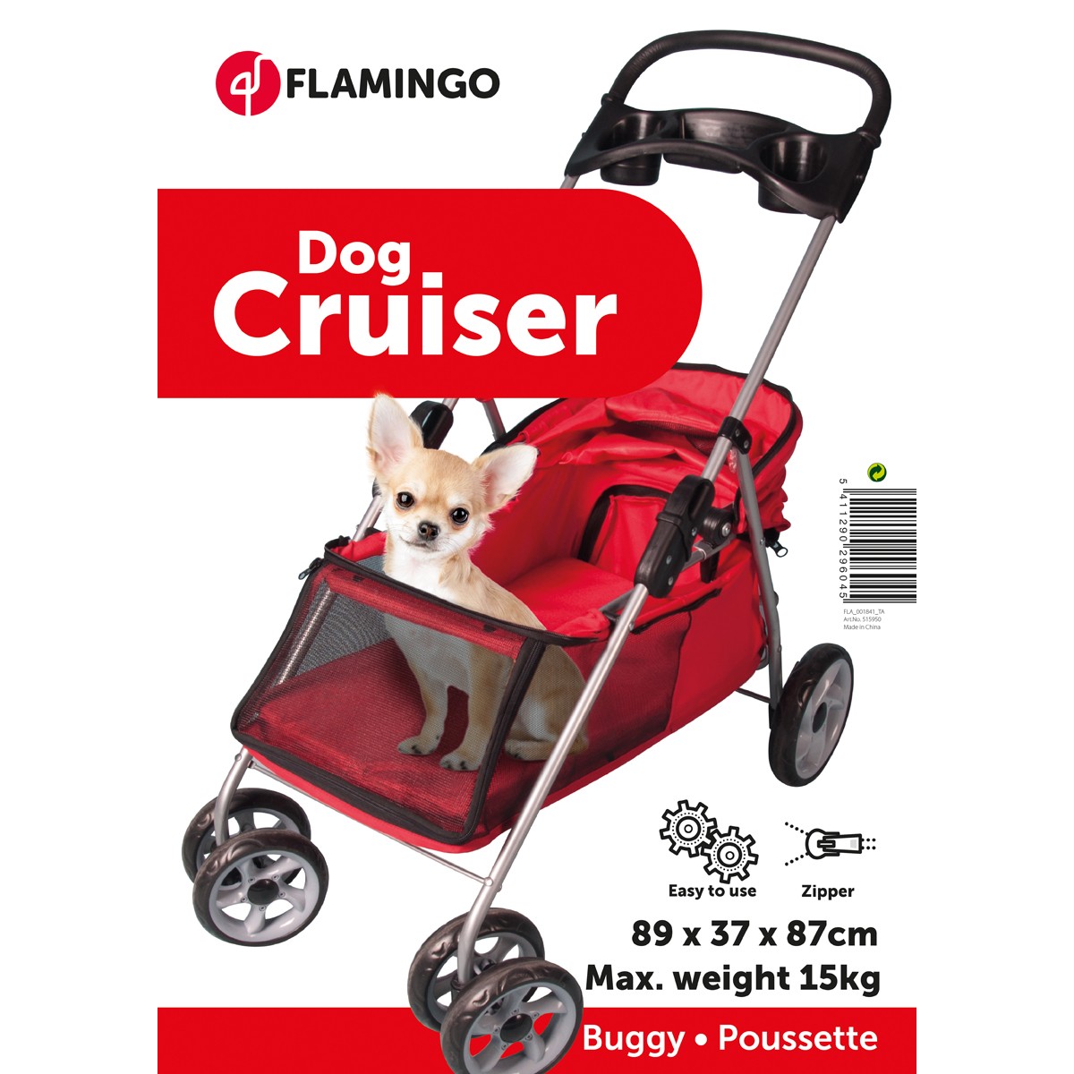 Carrito De Paseo Para Perro Flamingo Buggy