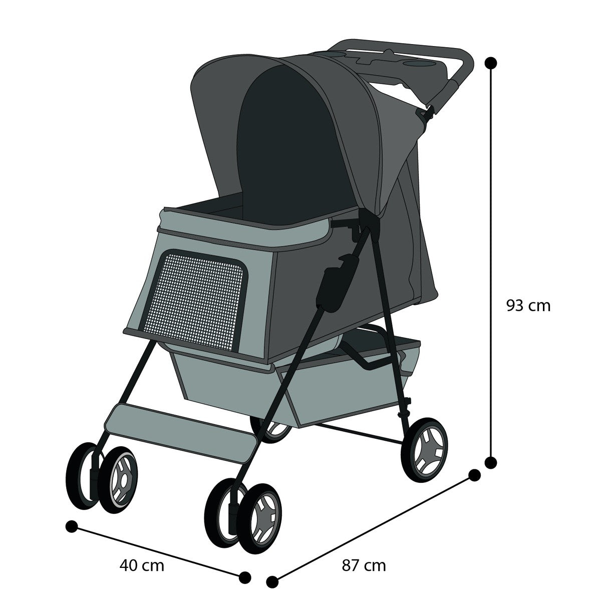 Carrito De Paseo Para Perro Flamingo Smart Buggy
