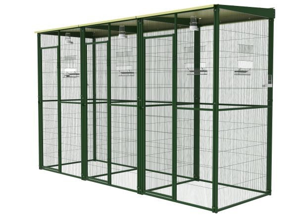 Voladero Jardín 3x1 m techo a un agua y 3 divisiones