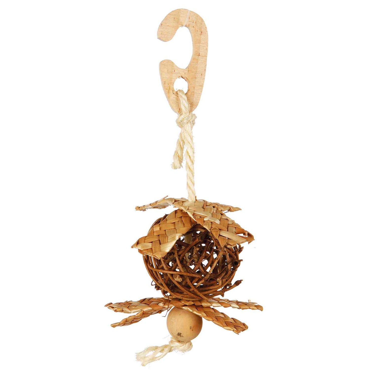 Juguete Para Jaula Pelota de Mimbre con Cuerda de Sisal Pack 3uds