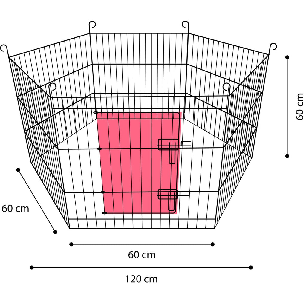 Parque Para Roedores Flamingo (60X60Cm) - Hexagon Taupe