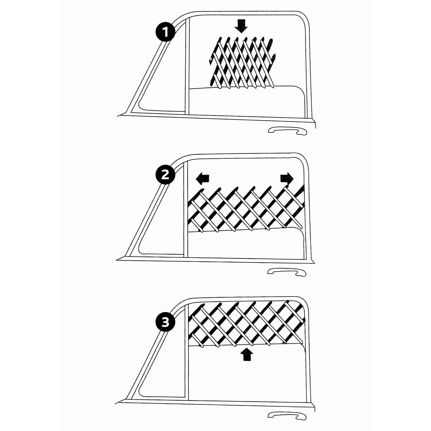 Rejilla Ventilación para Coche, 30-110 cm, Negro - Pack de 3 unidades