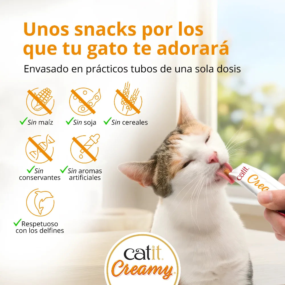 Snacks cremosos para gatos Catit Creamy – 4 Tubos