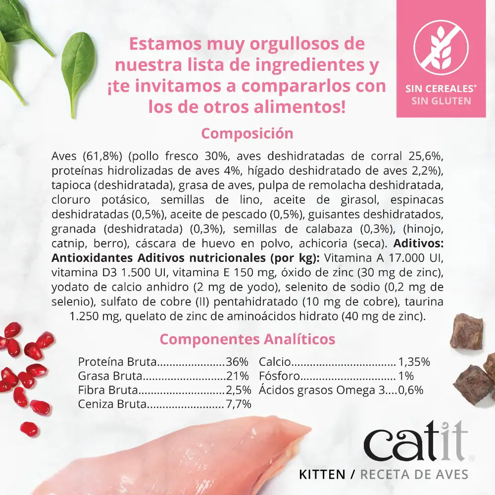Catit Recipes Kitten Pollo, 2kg - Pack de 4 unidades