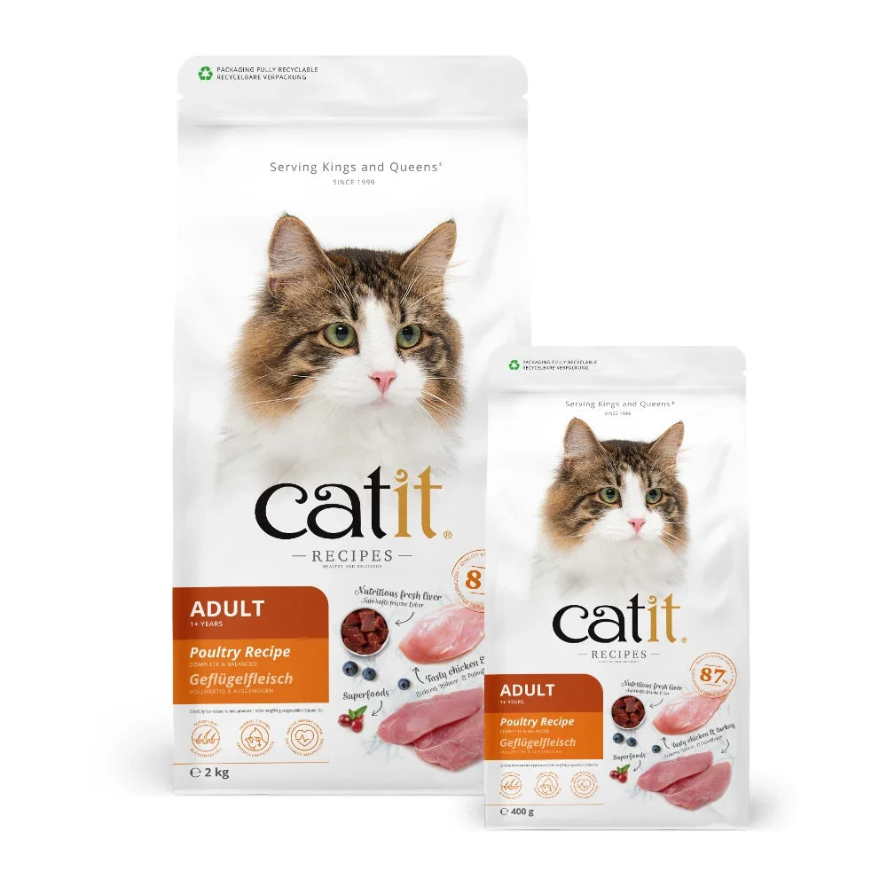 Catit Recipes Adulto Aves, 400g - Pack de 6 unidades