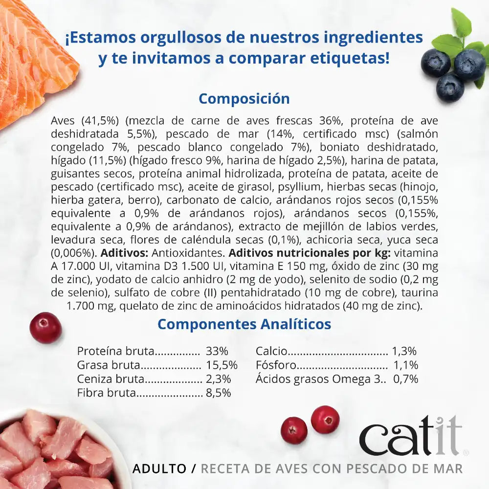 Catit Recipes Adulto Pescado de Mar, 2kg - Pack de 4 unidades