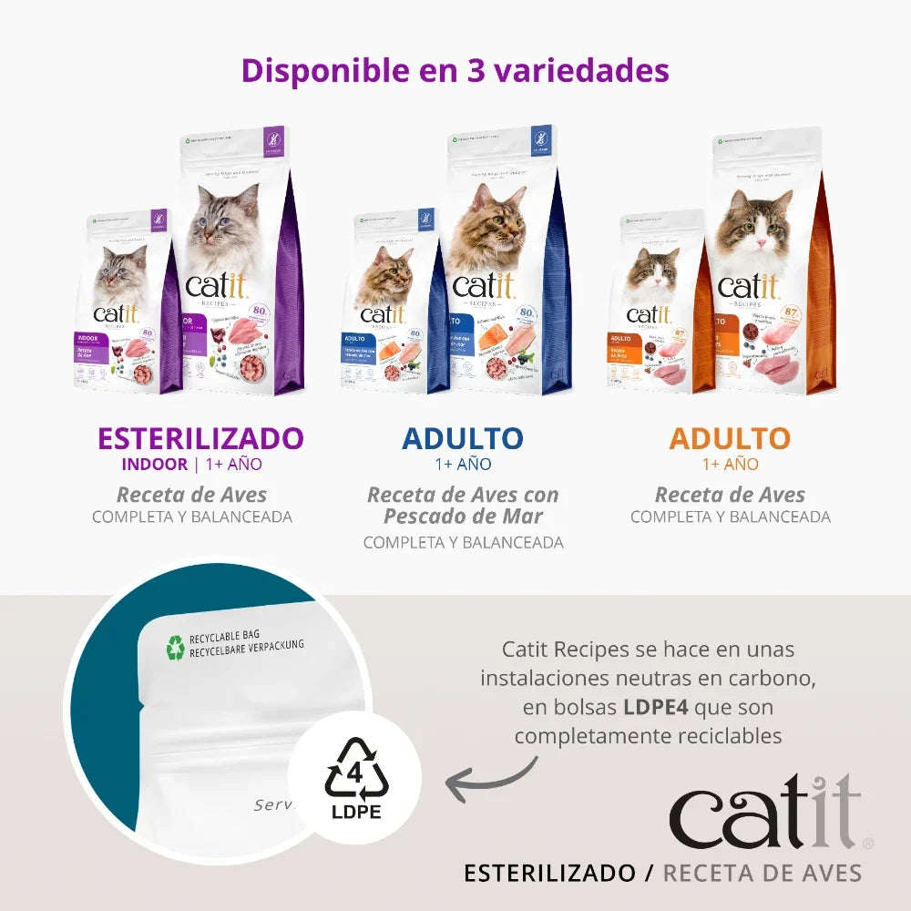 Catit Recipes Esterilizado Aves, 400g - Pack de 6 unidades