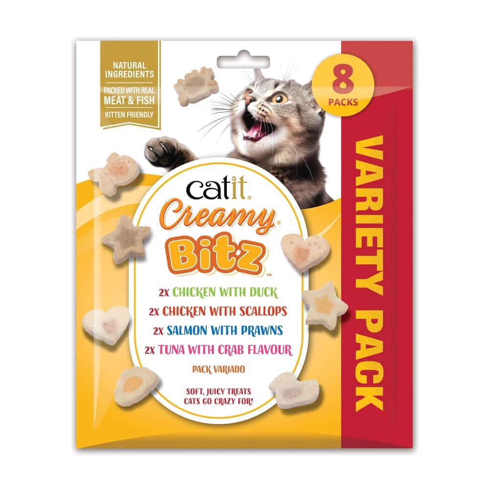 Catit Creamy Bitz Snacks blandos - Pack de 8 unidades