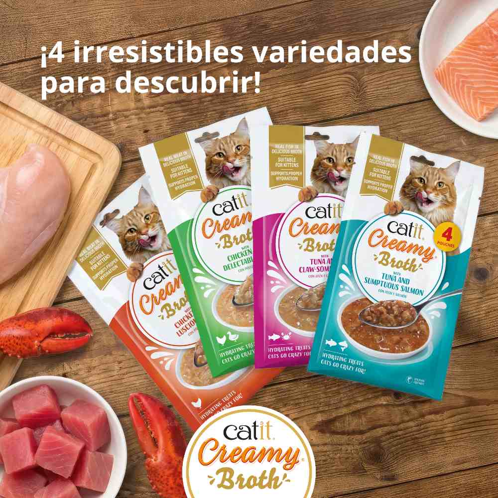 Catit Creamy Broth Pollo - Pack de 12 unidades