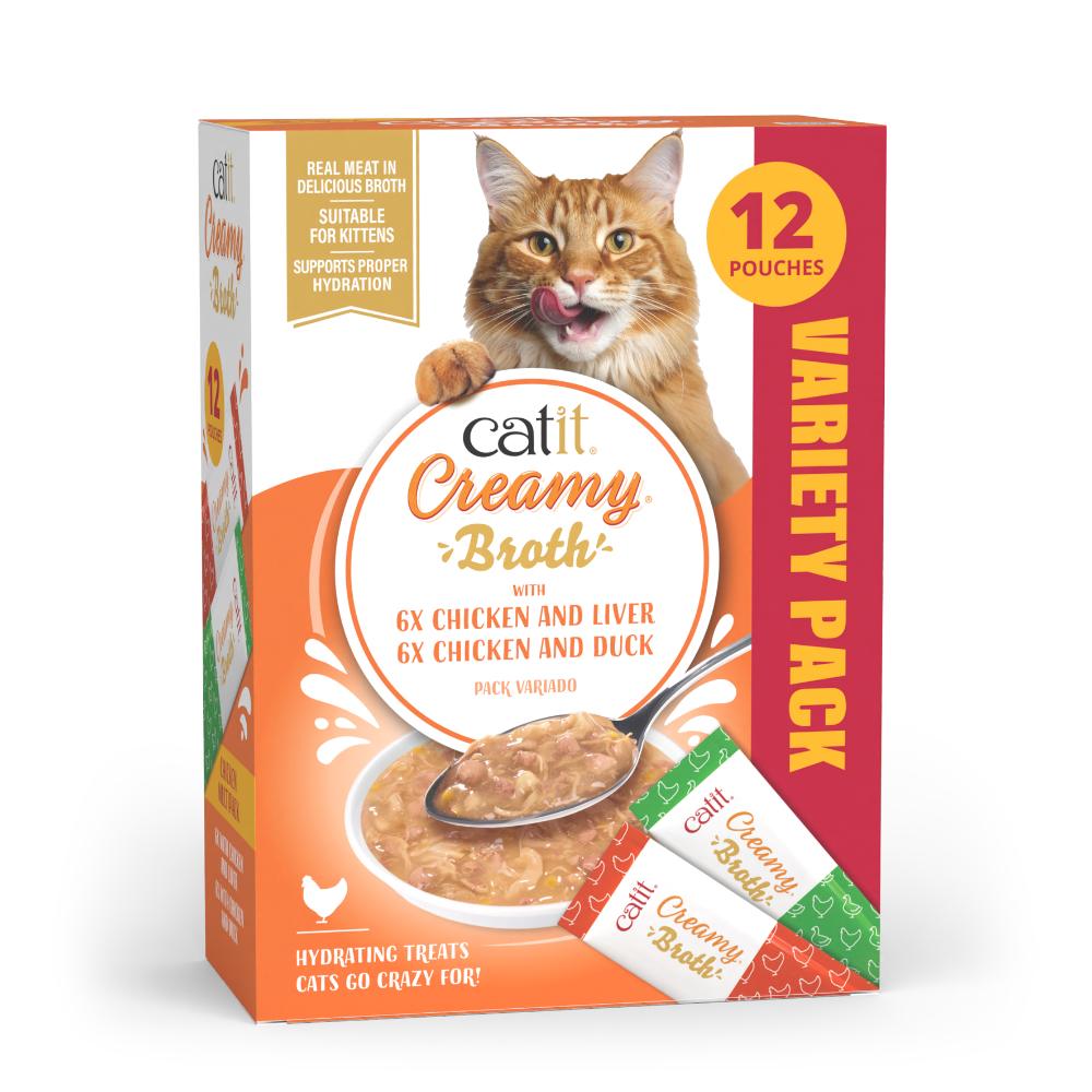 Catit Creamy Broth Pollo - Pack de 12 unidades