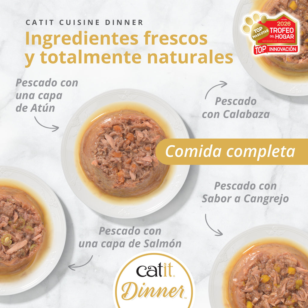 Catit Cuisine Dinner Pescado 75g - Pack de 6 unidades