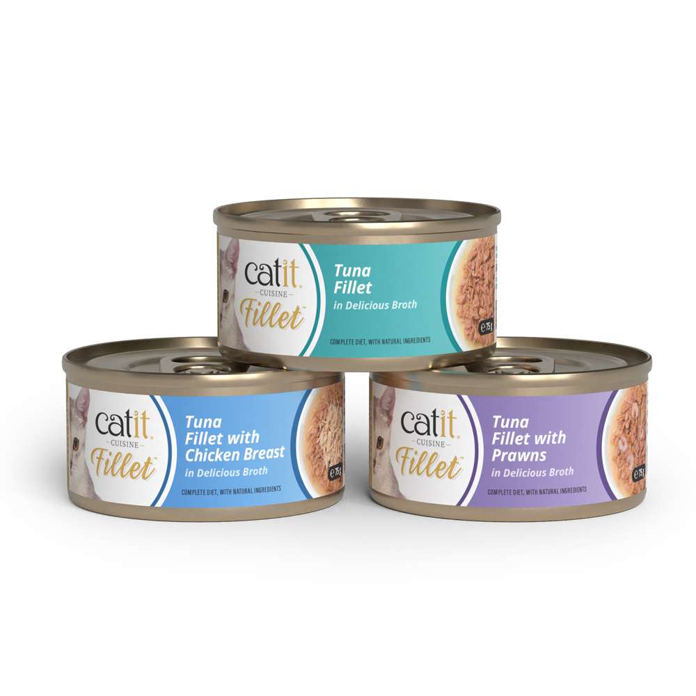 Atún desmenuzado para gatos Catit Cuisine Fillet 75g - Pack de 12 unidades