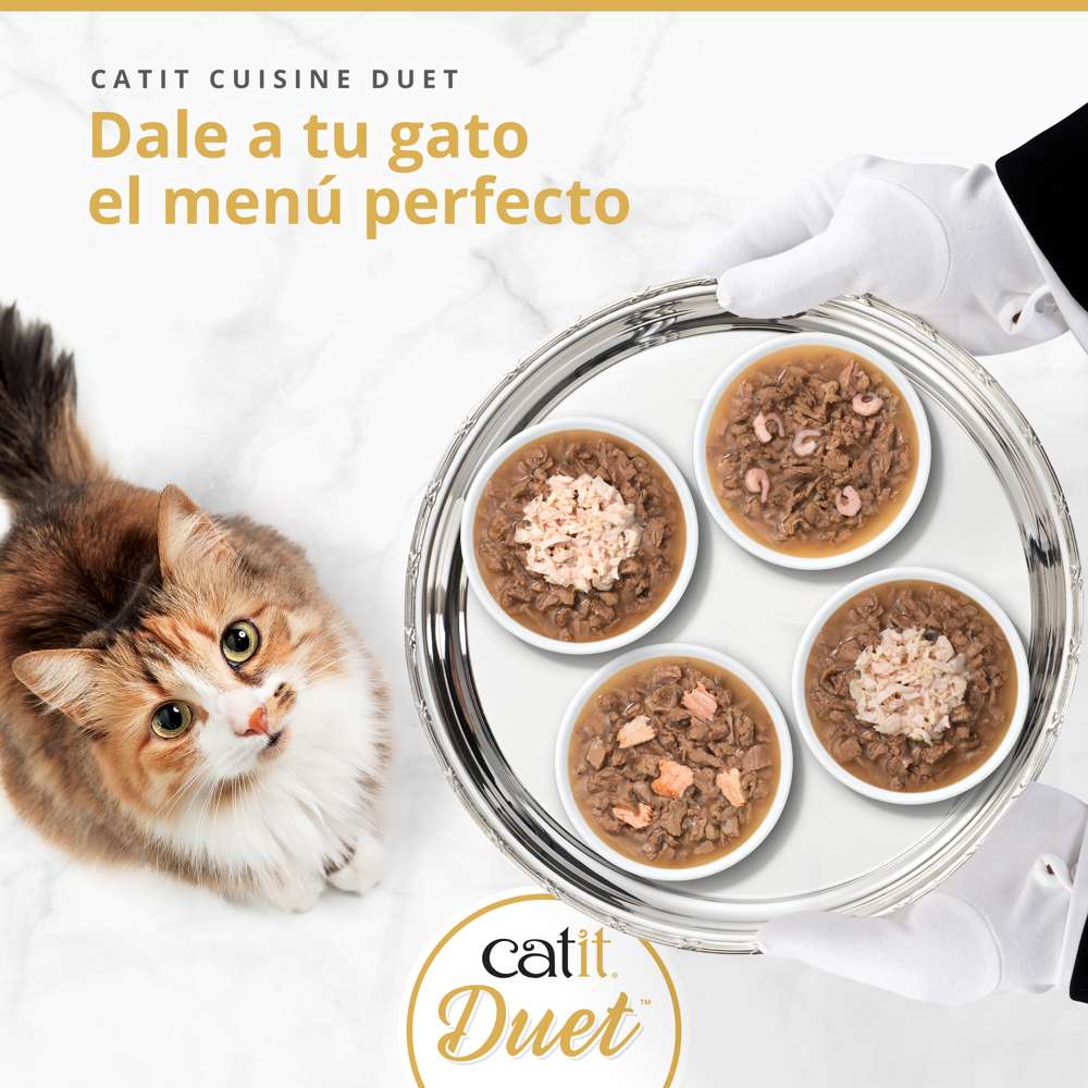 Dúo de carne con toppings para gatos Catit Cuisine Duet 75g - Pack de 12 unidades