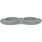 Set de comederos, silicona/acero inoxidable gris