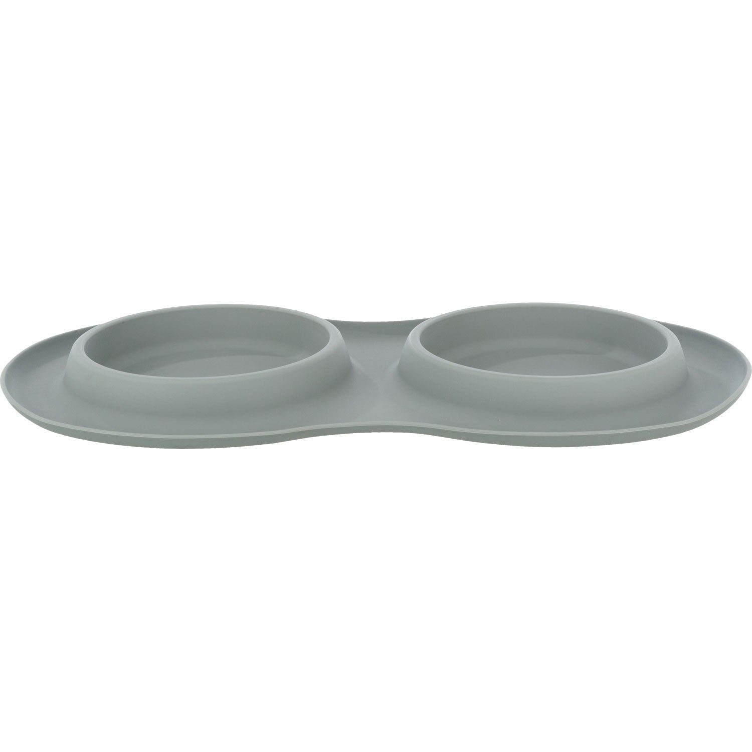 Set de comederos, silicona/acero inoxidable gris