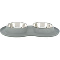 Set Comederos, silicona/acero inoxidable gris