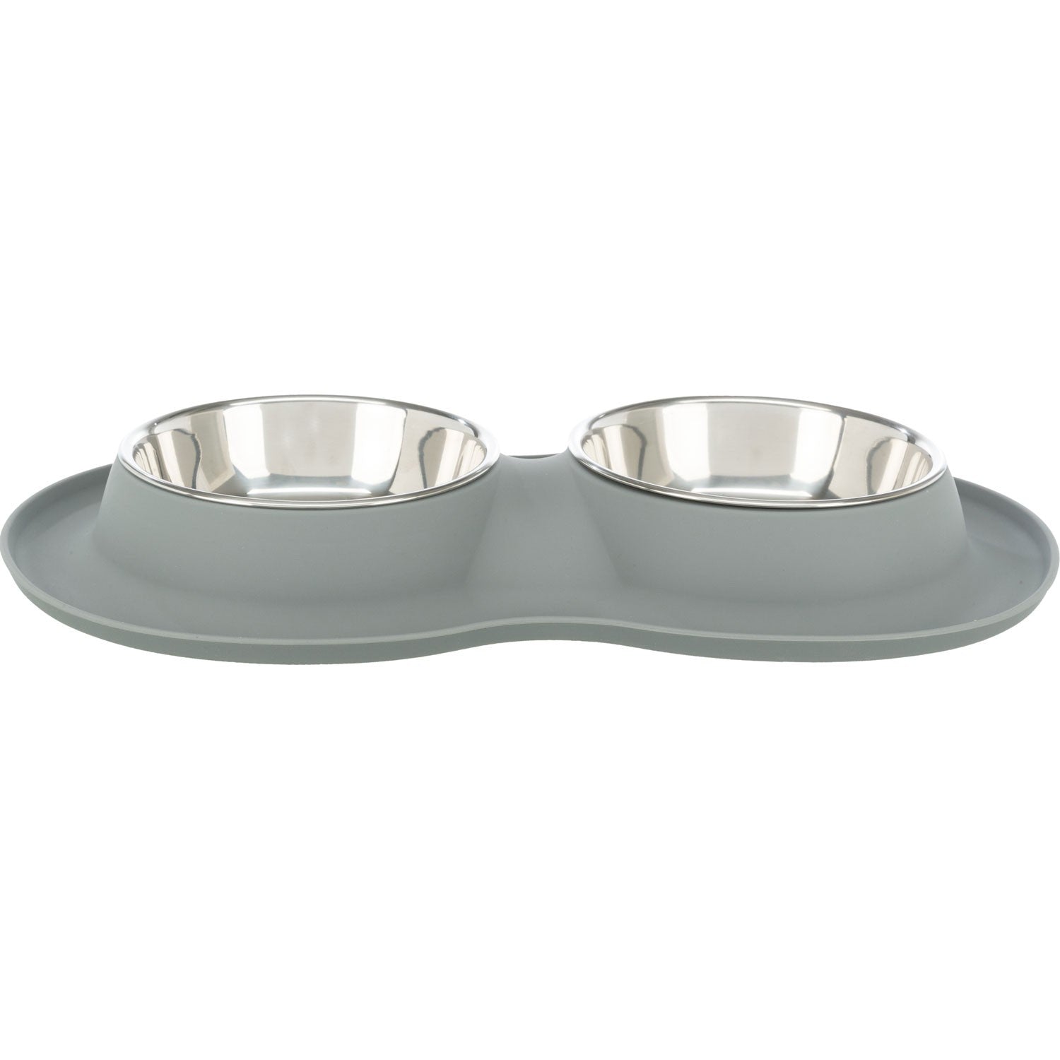 Set Comederos, silicona/acero inoxidable gris