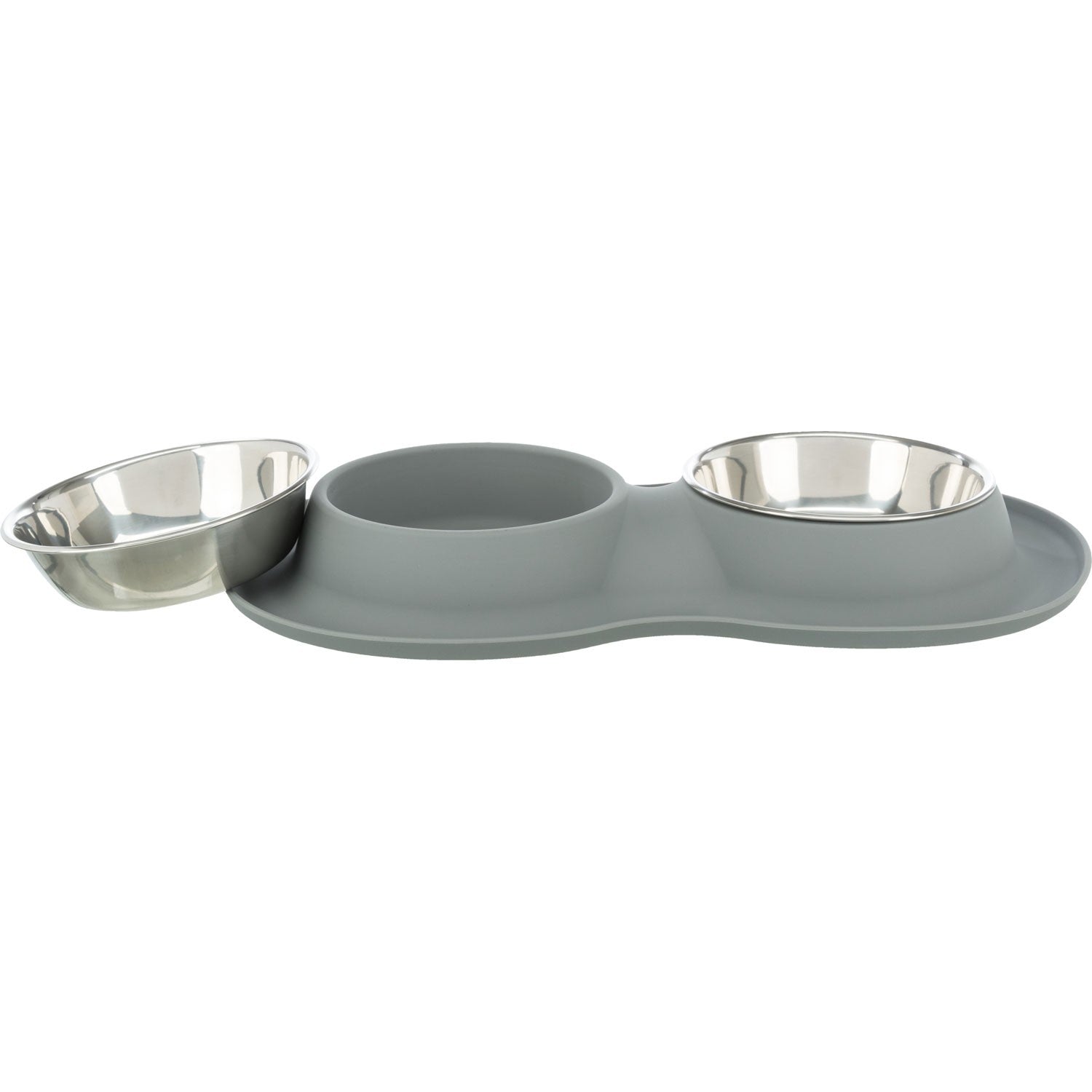 Set Comederos, silicona/acero inoxidable gris