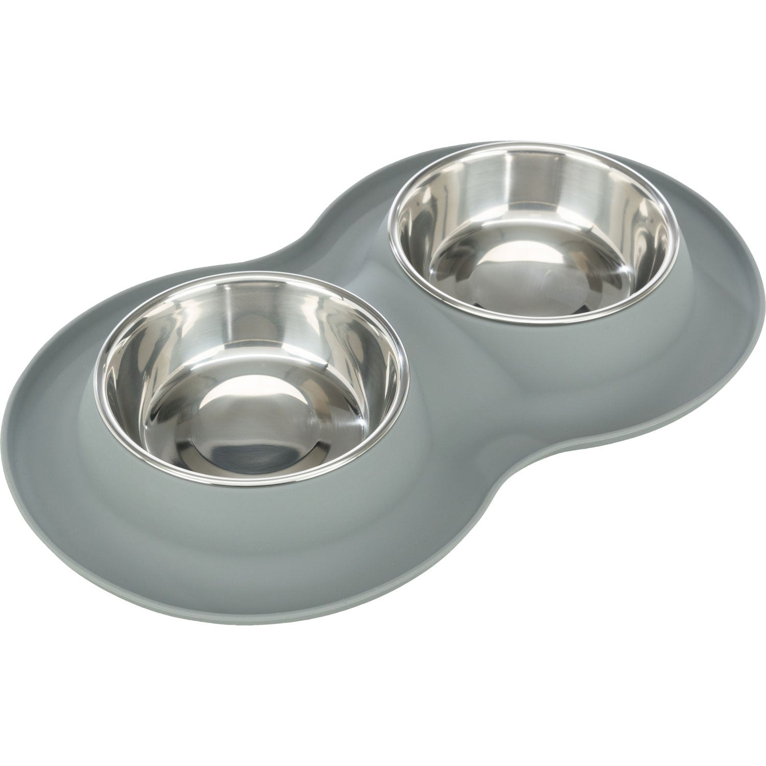Set Comederos, silicona/acero inoxidable gris