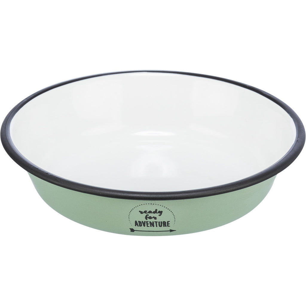 Comedero, esmalte/acero inoxidable verde