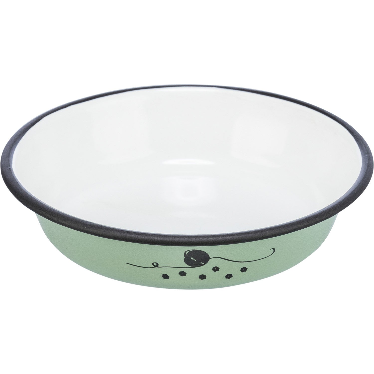 Comedero, esmalte/acero inoxidable verde