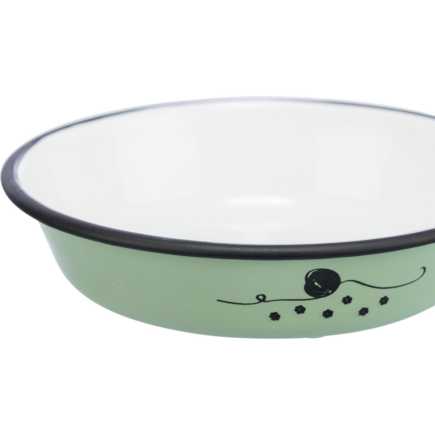 Comedero, esmalte/acero inoxidable verde