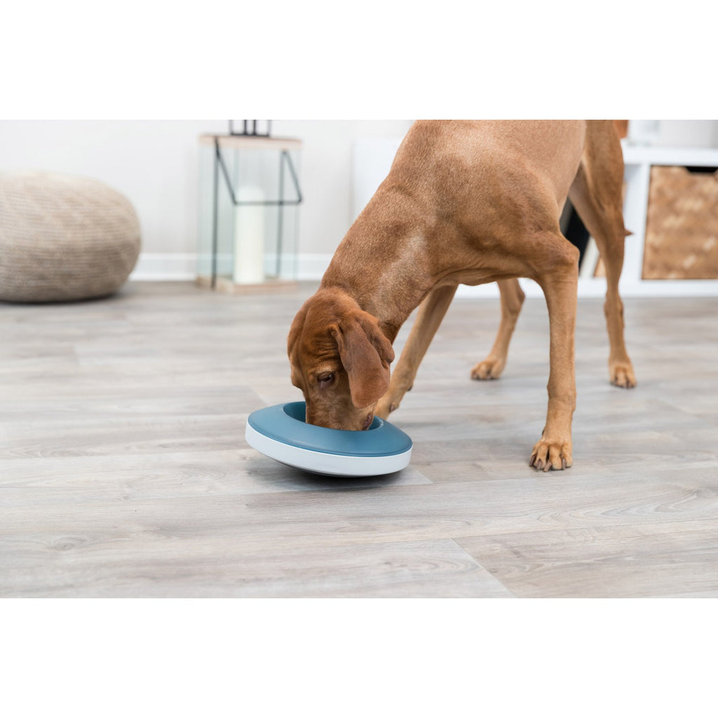 Slow Feeding Comedero Rocking Bowl gris/azul