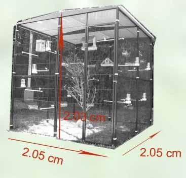 Voladero para pájaros de Jardin 4m2 partido centro