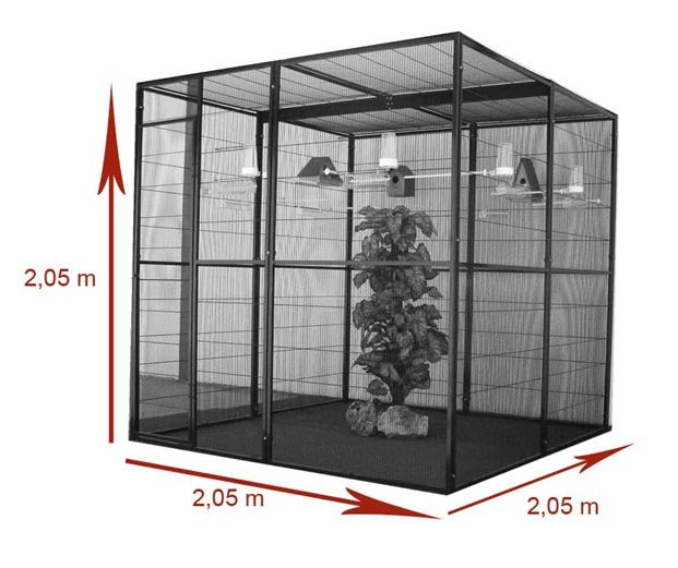 Voladero para pájaros de 4m2 Techo de malla
