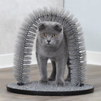 Arco de Masaje y Cuidado del Pelaje para Gatos gris
