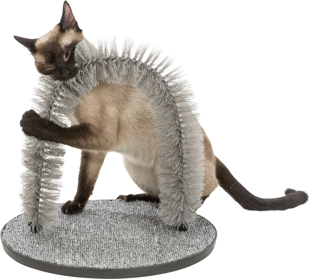 Arco de Masaje y Cuidado del Pelaje para Gatos gris