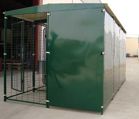 Batería de perrera modular 4x2 m con 3 boxes